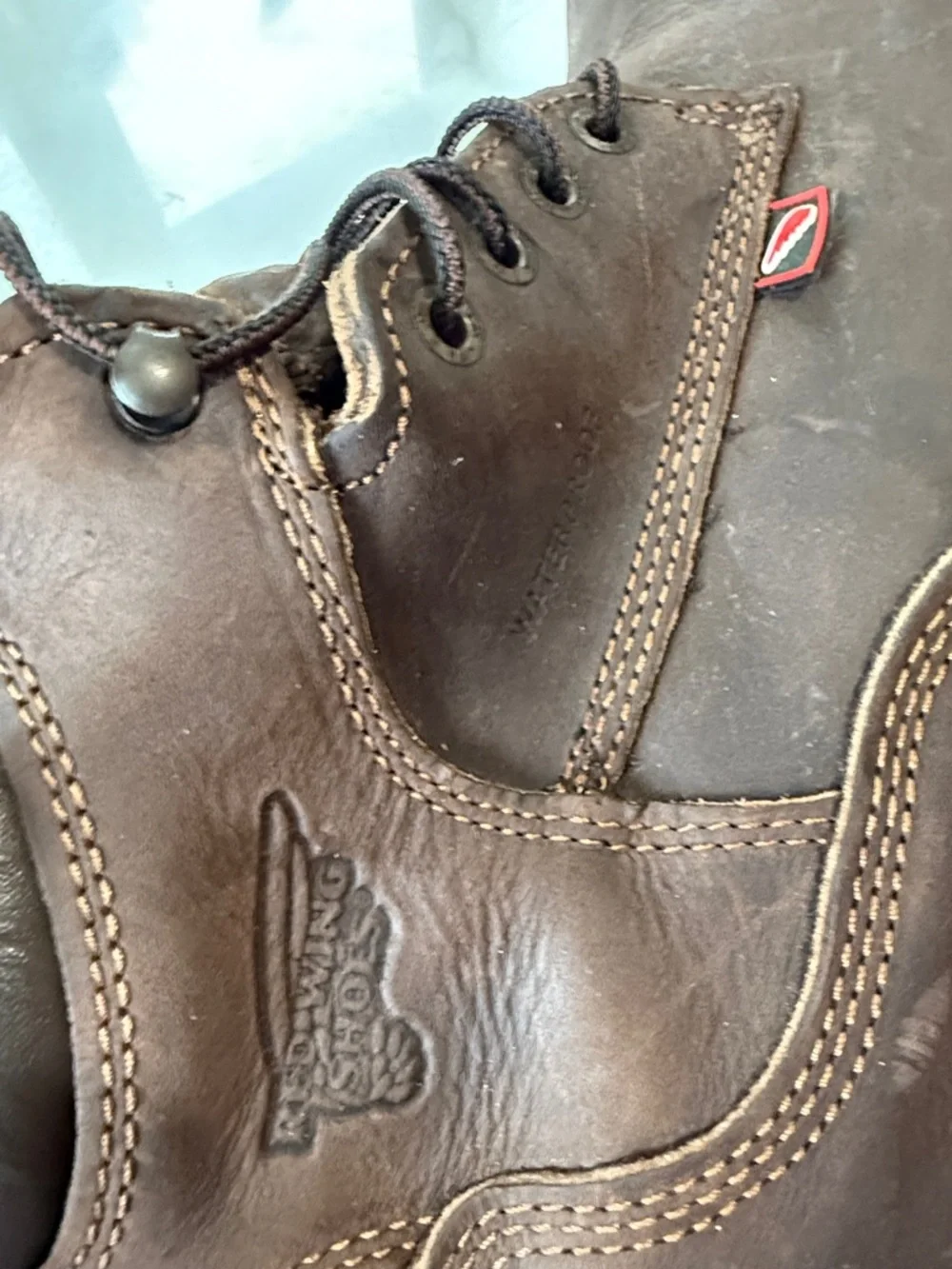Red Wing Shoes Brown Leather Lace-Up Work Boots